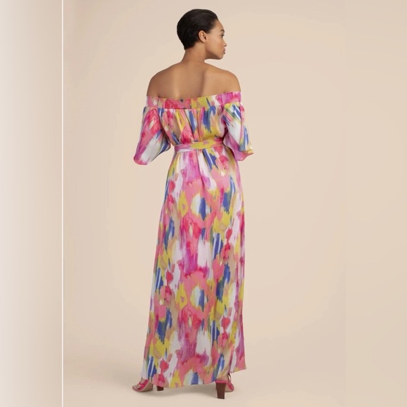 Trina Turk Off-Shoulder Watercolor Maxi Dress - Picture 2 of 6